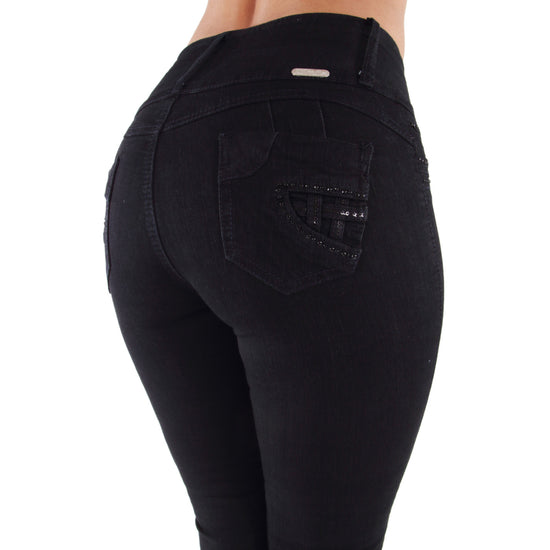 Women's Plus Size, Butt Lift, Levanta Cola, High Waist, Skinny Jeans in Black Size 14 - 14,Plus