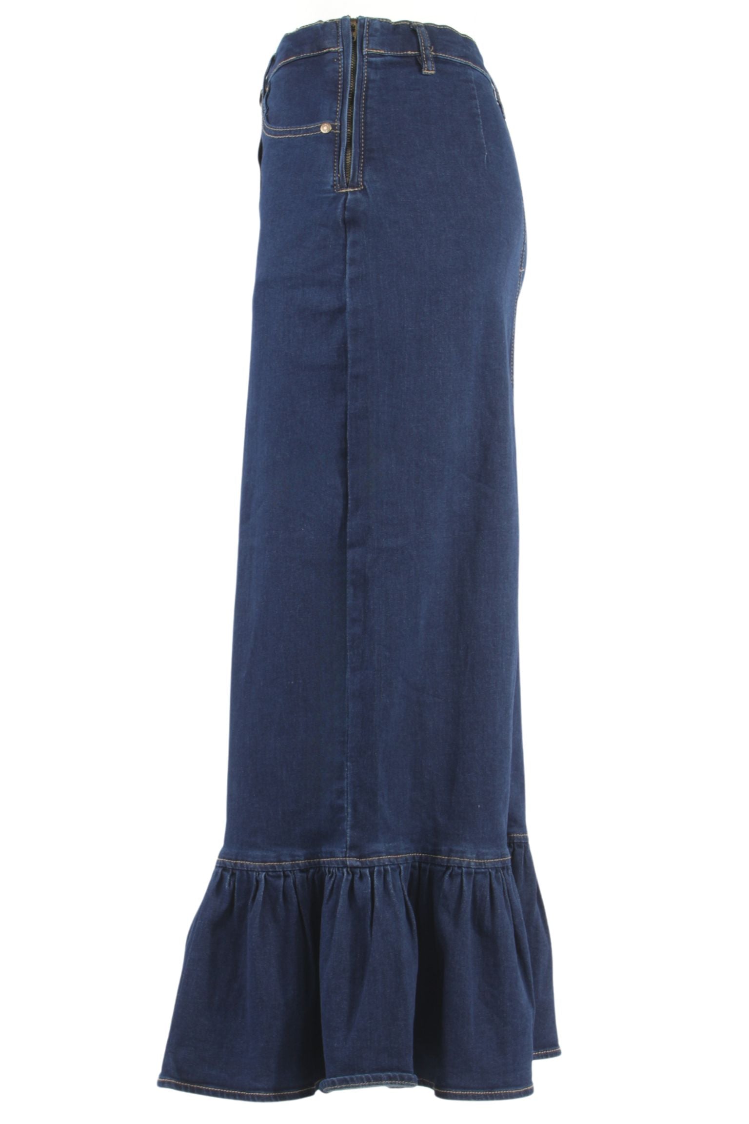Women's Juniors/Plus Size Long A-Line Stretch Denim Maxi