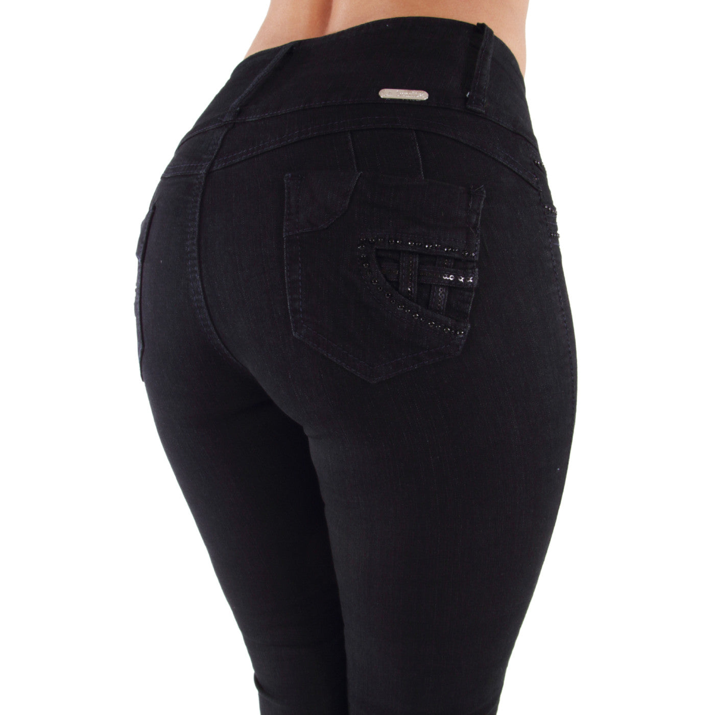 Load image into Gallery viewer, Women&amp;#39;s Plus Size, Butt Lift, Levanta Cola, High Waist, Skinny Jeans in Black Size 14 - 14,Plus
