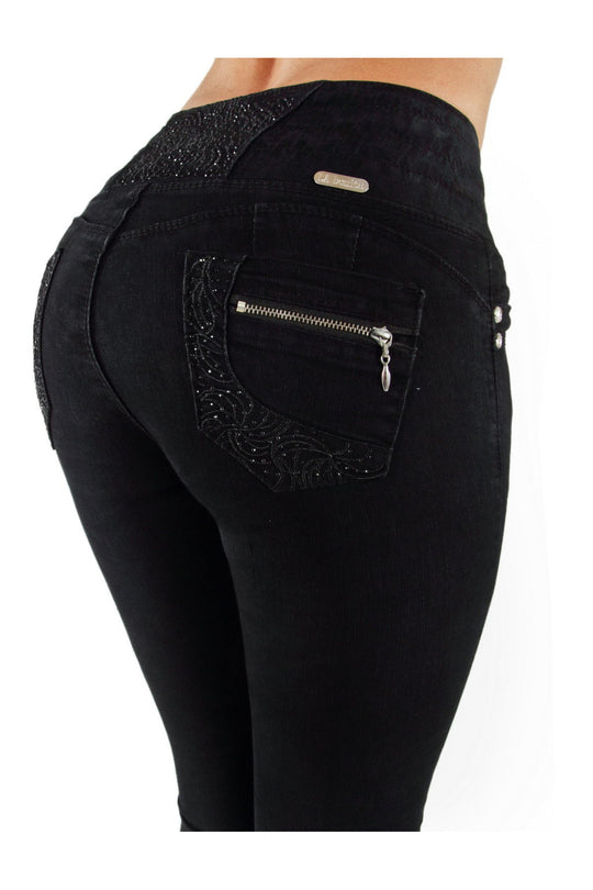 Butt Lift High Elastic Waist Skinny  Denim Jeans (7A192S)