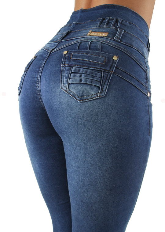 Colombian Design Butt Lift Levanta Cola High Waist Skinny Jeans (Y1929)