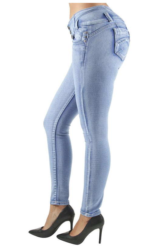 Butt Lifter Skinny Women Jeans Levanta Cola Colombianos Light Blue