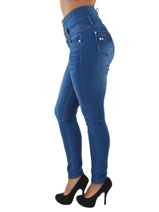 Load image into Gallery viewer, Colombian Design Butt Lift Levanta Cola High Waist Skinny Jeans (Y1922)

