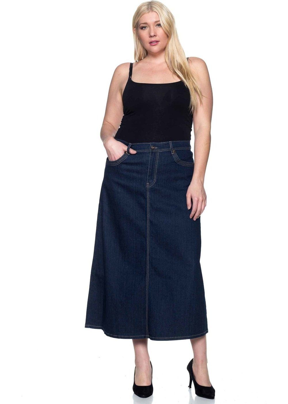 Aline plus size long denim outlet skirts