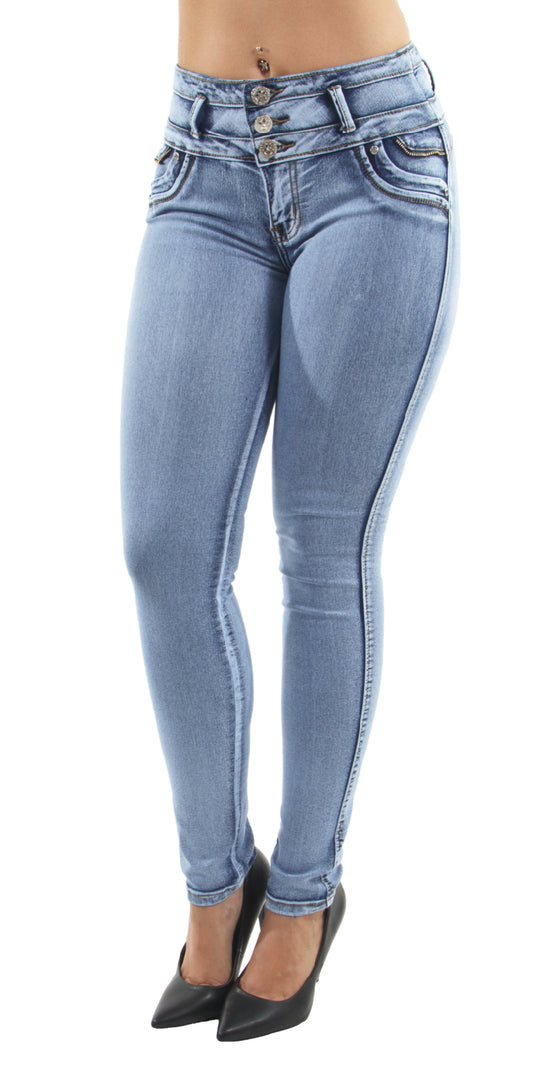 Colombian Design Butt Lift Push Up Mid Waist Skinny Jeans (UR090)