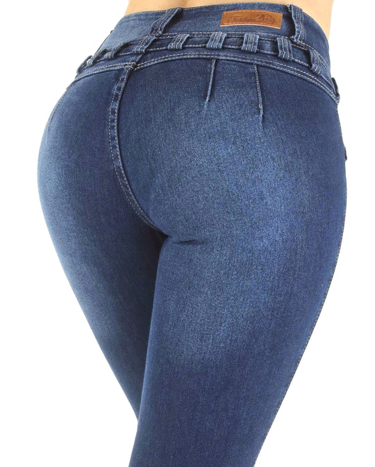 Colombian Design High Waist Butt Lift  Skinny Jeans (M1213-MBL)