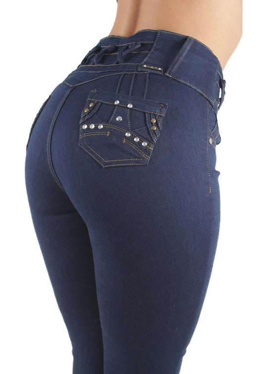 Colombian Design Mid Waist Butt Lift Push Up Skinny Jeans (UM-2471)