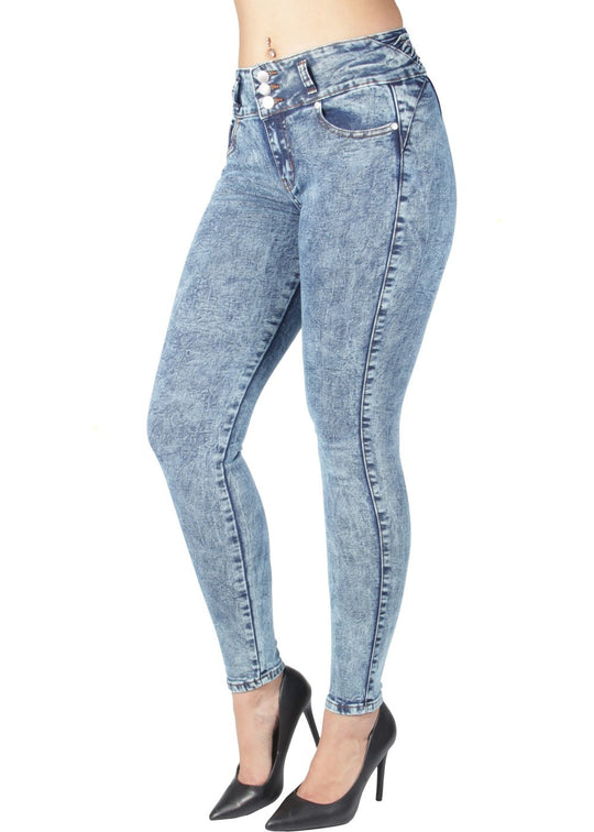 Colombian Design Butt Lift Push Up Mid Waist Skinny Jeans (T143)