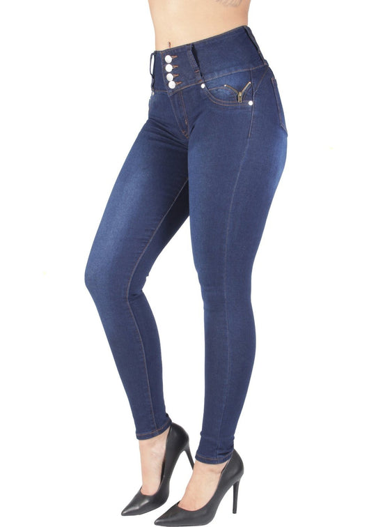 Colombian Design Butt Lift Push Up Mid Waist Skinny Jeans (T171)