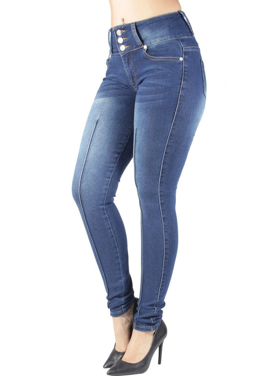 Colombian Design Butt Lift Push Up Mid Waist Skinny Jeans (DSJ-5706)