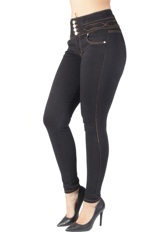 Colombian Design Butt Lift Push Up Mid Waist Skinny Jeans (T130)