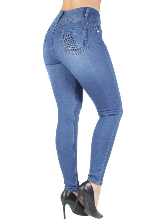 Colombian Design Butt Lift Push Up Mid Waist Skinny Jeans (T160)