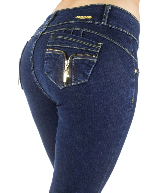 Colombian Design Mid Waist Butt Lift Skinny Jeans (M947)