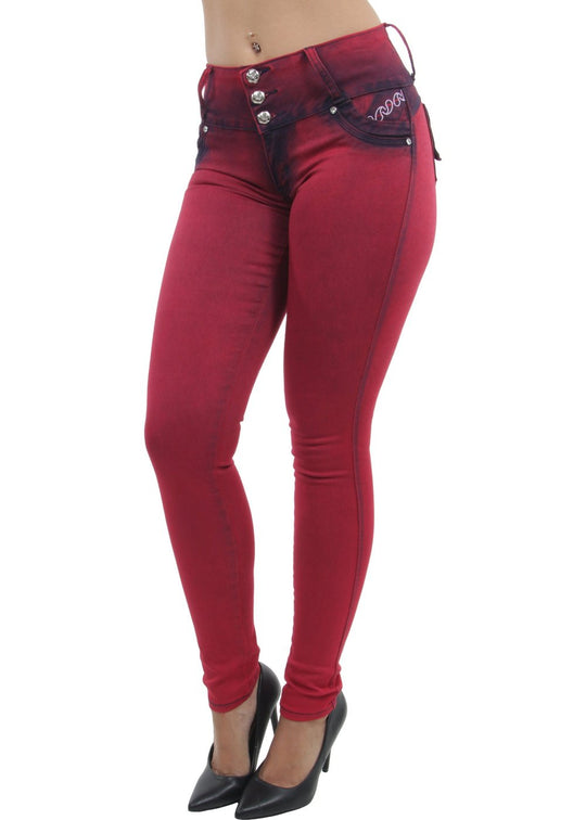 Colombian Design Butt Lift Push Up Mid Waist Skinny Jeans (DJ2895)