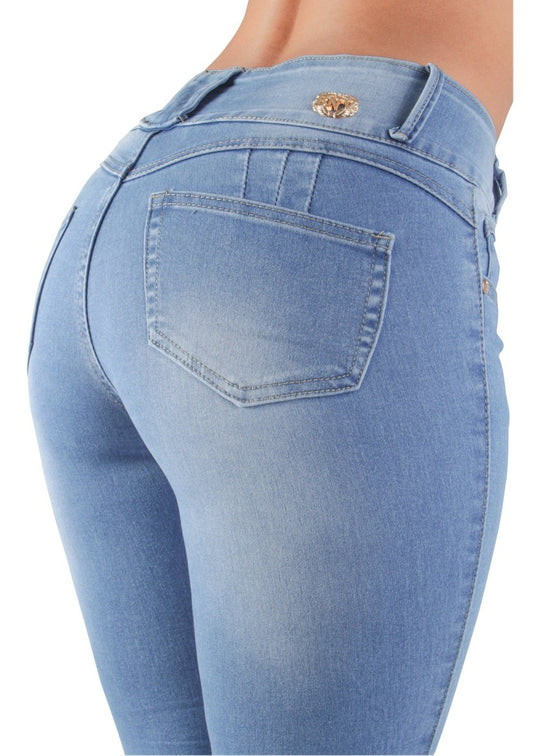 Butt Lift Push Up Mid Waist Skinny Jeans (Q2309)