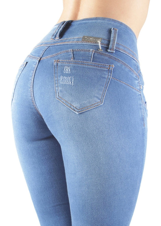 Colombian Design Butt Lift Push Up Mid Waist Skinny Jeans (5W127S)