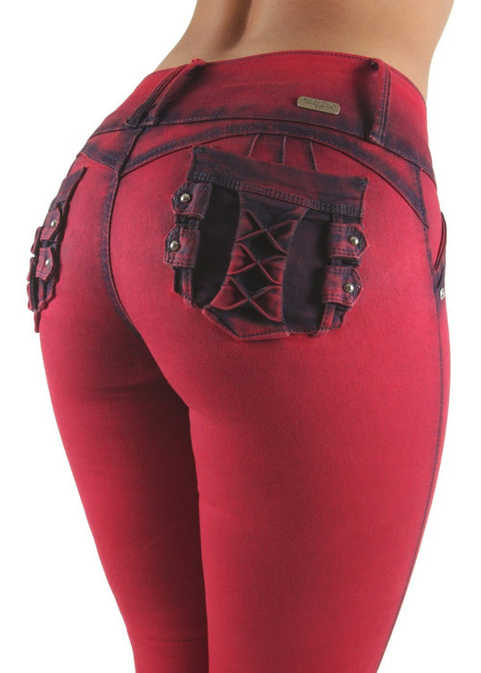 Colombian Design Butt Lift Push Up Mid Waist Skinny Jeans (DJ2968)