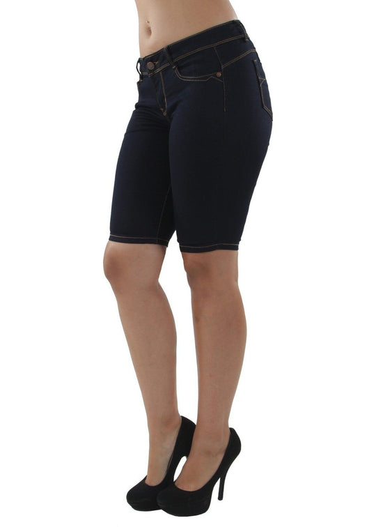 Butt Lift  Denim Booty Bermuda Shorts (9Y142MB)