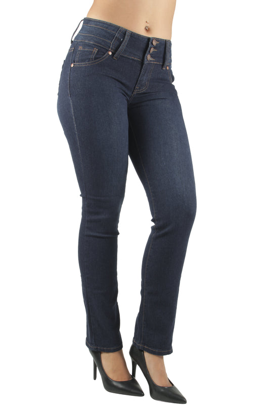 Colombian Design Butt Lift  High Waist Straight Leg Jeans (FCH138BT)