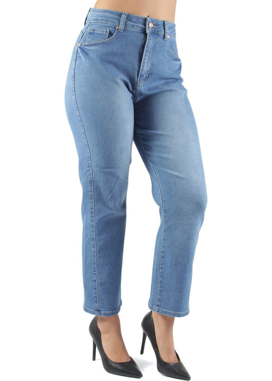 Momfit High Waist Loose Straight Leg Jeans (T2137)