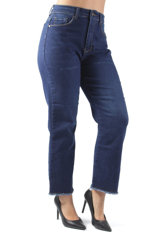 Momfit High Waist Loose Straight Leg Jeans (T2138)