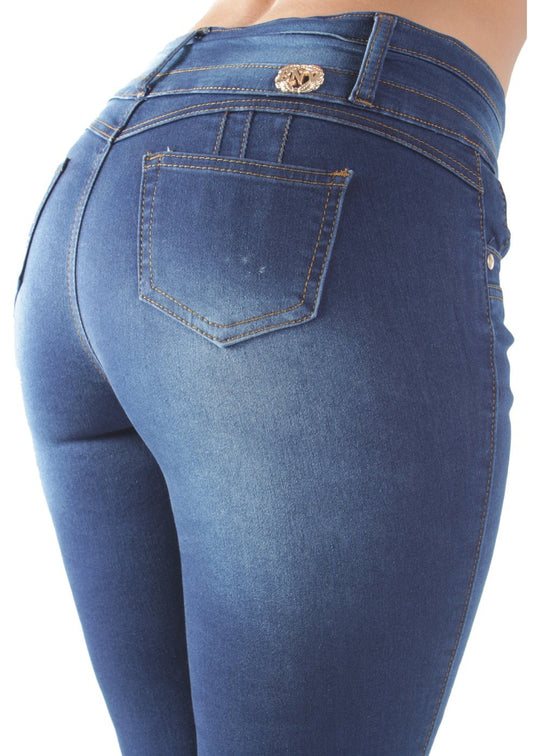 Colombian Design Butt Lift Push Up Mid Waist Skinny Jeans (MK119)