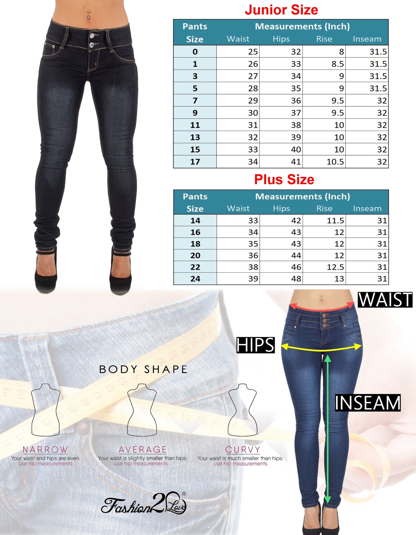 Butt Shape Chart