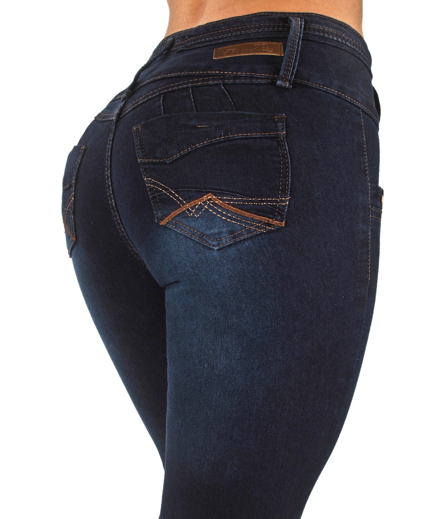 High Rise And Butt-Lifting Effect Jeans / Women's Embroidery Jeans / Butt-Lifting  Denim Pants