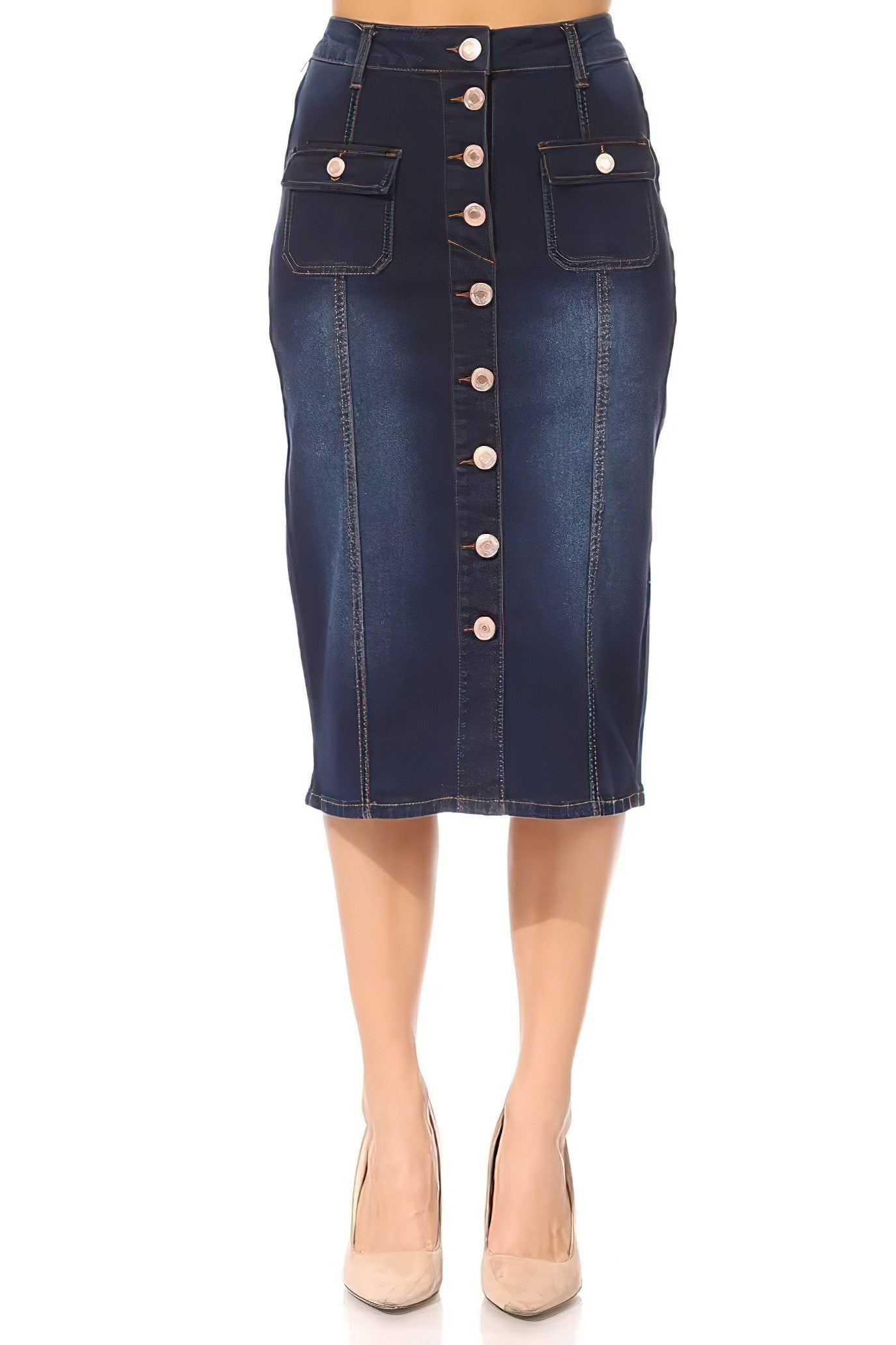 Button Down Denim Skirt – True2you Boutique