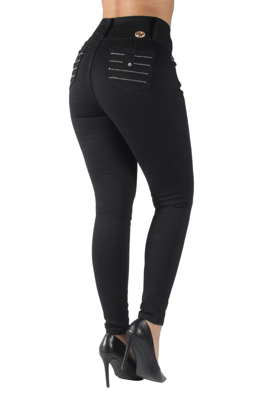 Colombian Design Butt Lift Push Up Mid Waist Skinny Jeans (CLB632)