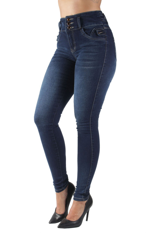 Colombian Design Butt Lift Push Up Mid Waist Skinny Jeans (CTP4065)