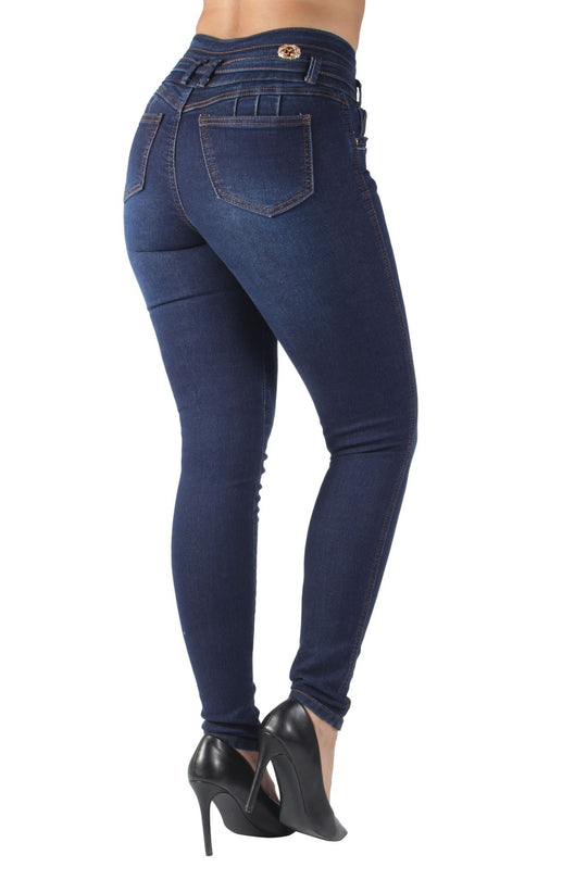 Colombian Design Butt Lift Push Up Mid Waist Skinny Jeans (CTP4118)