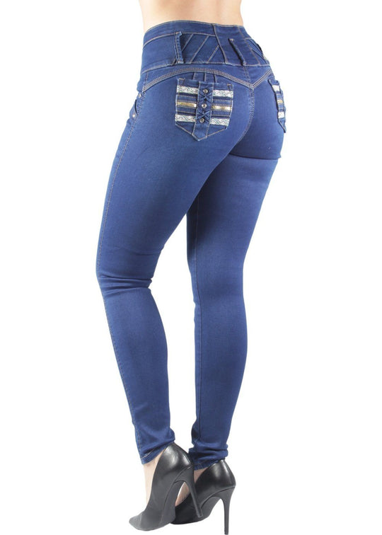 Colombian Design Butt Lift Push Up Mid Waist Skinny Jeans (DJ3709)