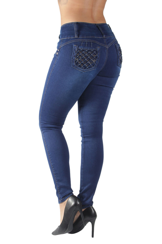 Colombian Design Butt Lift Push Up Mid Waist Skinny Jeans (DJ3770)