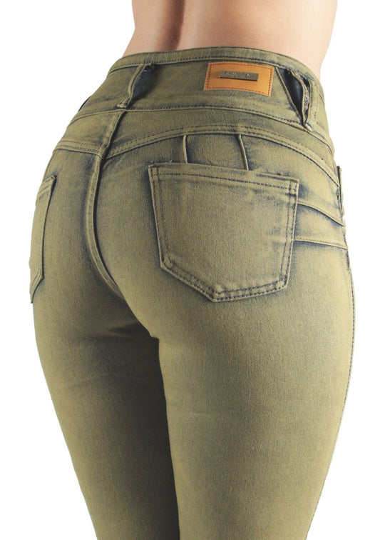 Colombian Design Butt Lift Push Up Mid Waist Skinny Jeans (DSJ-3048)