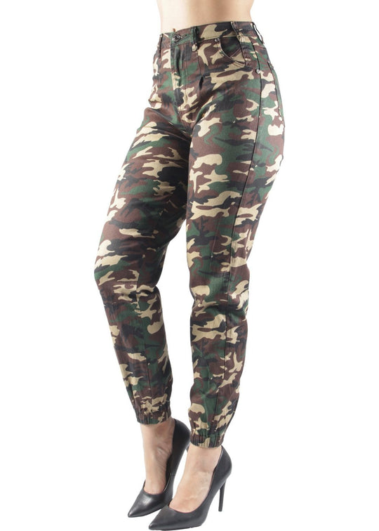 Mom Fit Skinny Camouflage High Waist Jogger (MJ508)