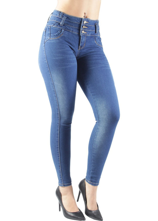 Colombian Design Butt Lift Push Up Mid Waist Skinny Jeans (MK1410)