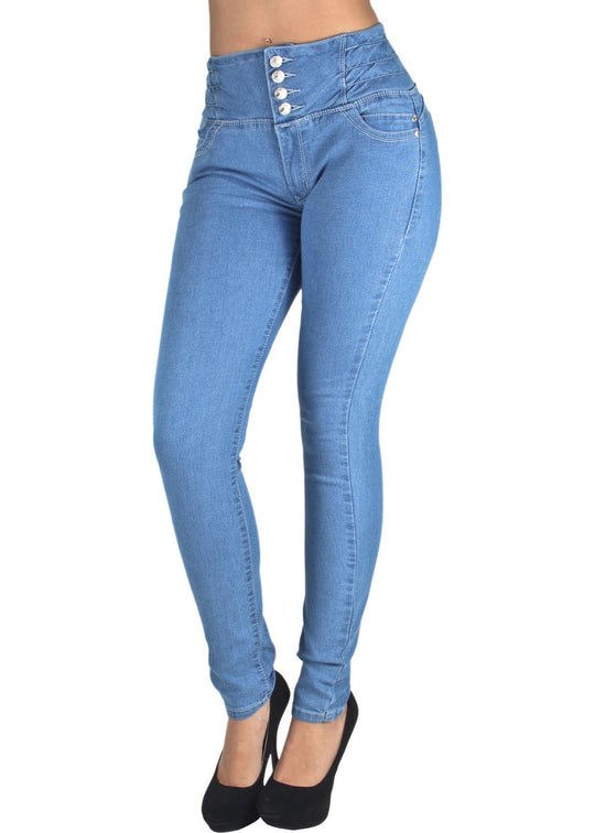 Butt Lift Elastic Waist Skinny Jeans (F2L9-7A166PS)