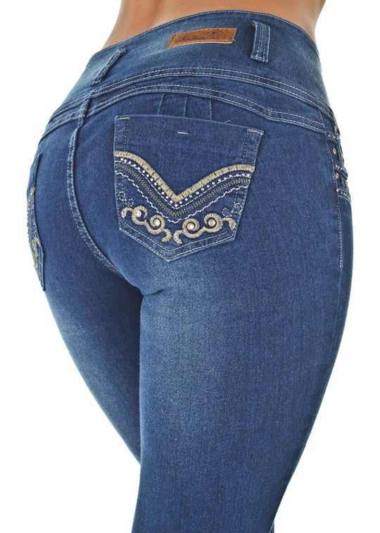 Colombian Design High Waist Butt Lift  Skinny Jeans (G389)