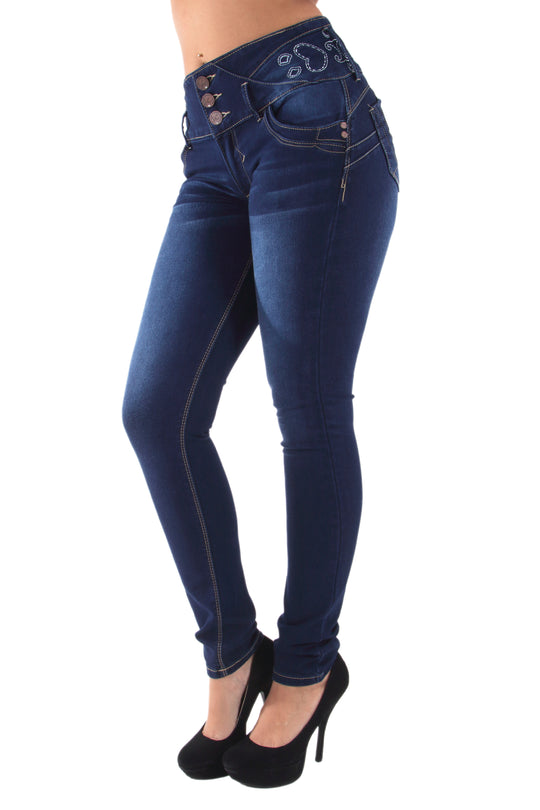 Butt Lift  Mid Waist Fashion Skinny Denim Jeans (7W064S)