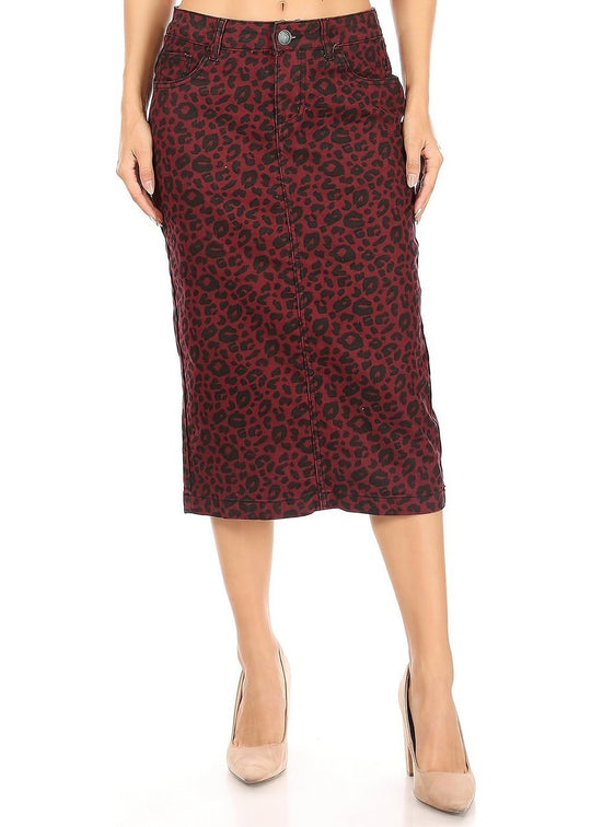 Calf  Length Pencil Stretch Twill Skirt (77920-SKT)